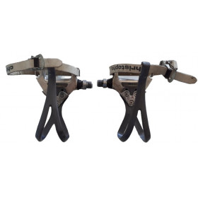 Flat pedals Shimano 600 with toes clips