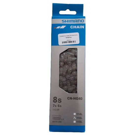Chaine Shimano 6,7 et 8v CN-HG40 116m