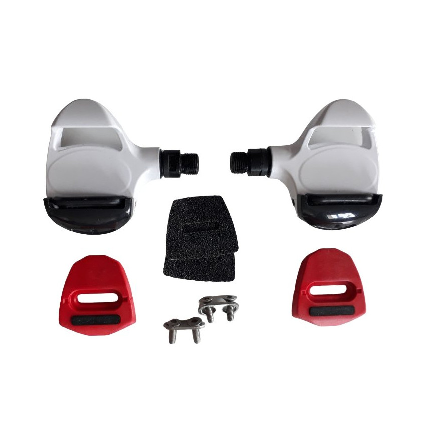 Pédales automatiques Time Mid blanche avec cales