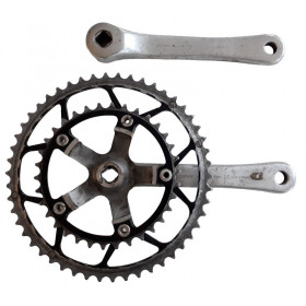 Crankset double chainrings Stronglight Zephyr 172.5 mm used