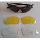 Pure passion cycling glasses with 3 lens colour red