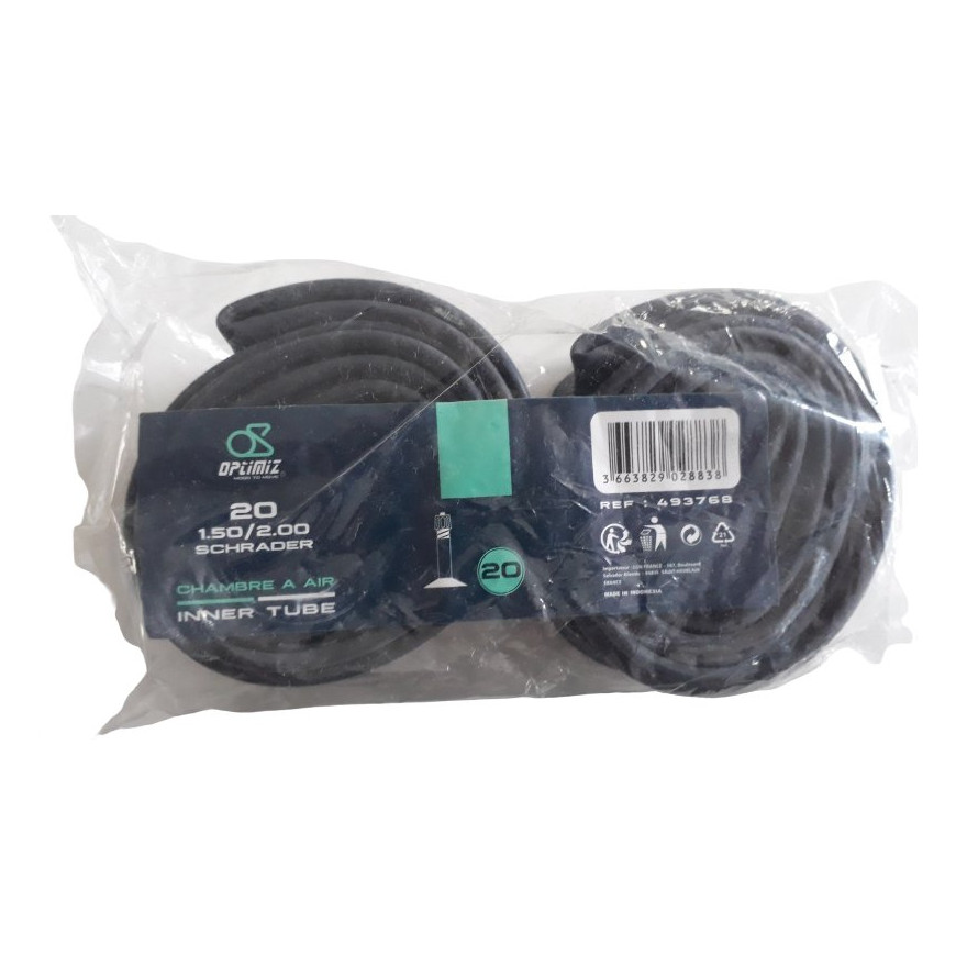 Set of 2 20-inch inner tubes schrader
