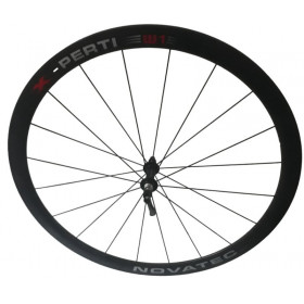 Roue avant carbone velo route Novatec Xperti W1 boyau