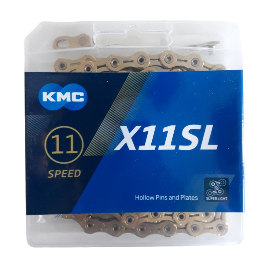 11 speed chain KMC X11SL Ti N gold 118 links