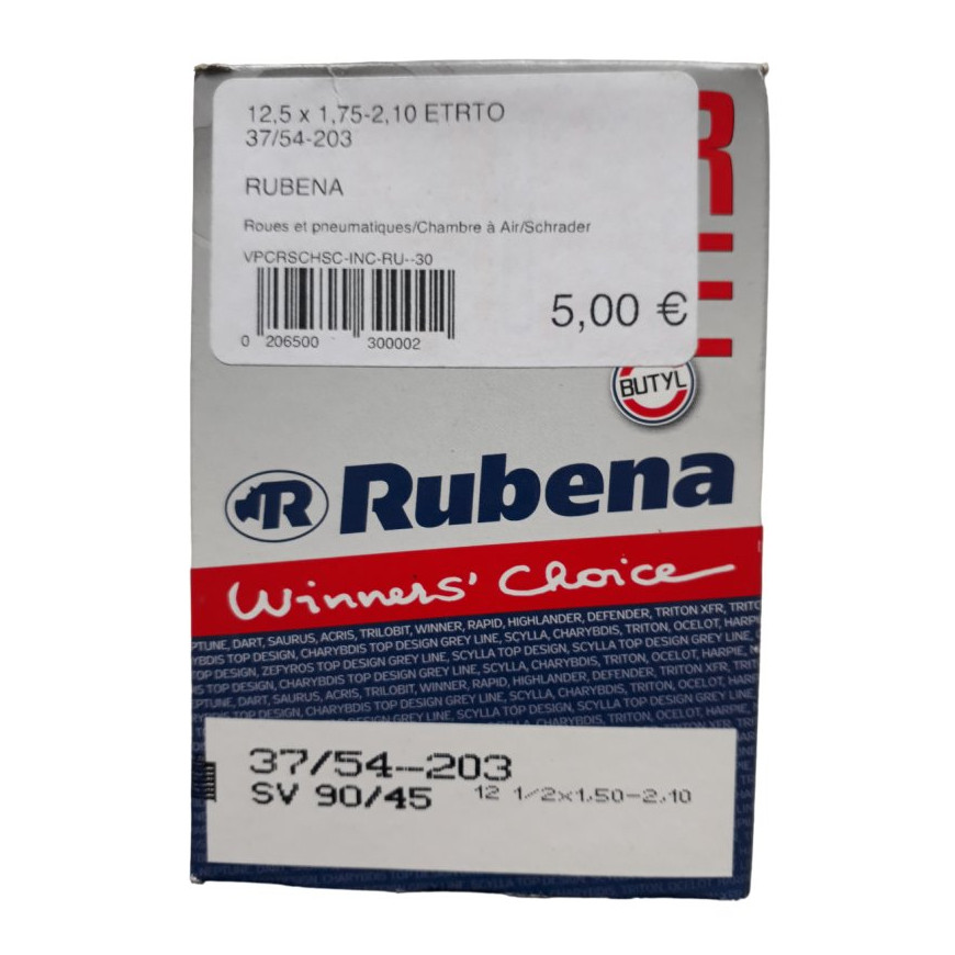 Kid bike innertube 12 1/2x1,5 2,1 schrader