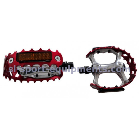 Pédales De Vélo En Aluminium Rouge - Axe 9/16" - Neuves