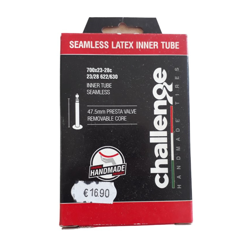 Chambre à air latex Challenge 700X23 à 28 presta 47.5 mm Chambre à air latex Challenge 700X23 à 28 presta 47.5 mm