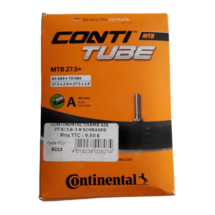 Chambre à air Continental Conti tube plus 27.5 pouces schrader