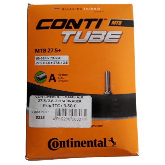 Chambre à air Continental Conti tube plus 27.5 pouces schrader