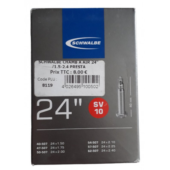 24 inches presta Schwalbe SV10 inner tube