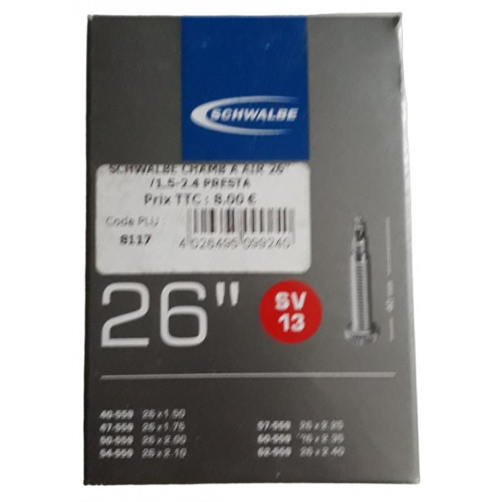 Chambre à air 26 pouces Schwalbe SV13 presta