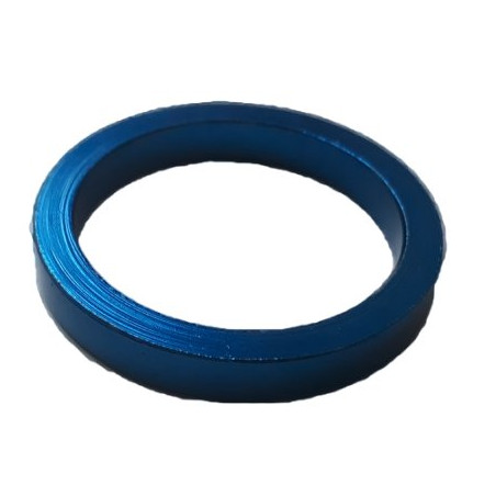 Entretoise velo aluminium jeu de direction 1"1/8 5 mm bleue