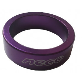 Entretoise velo NECO aluminium jeu de direction 1"1/8 10 mm violet