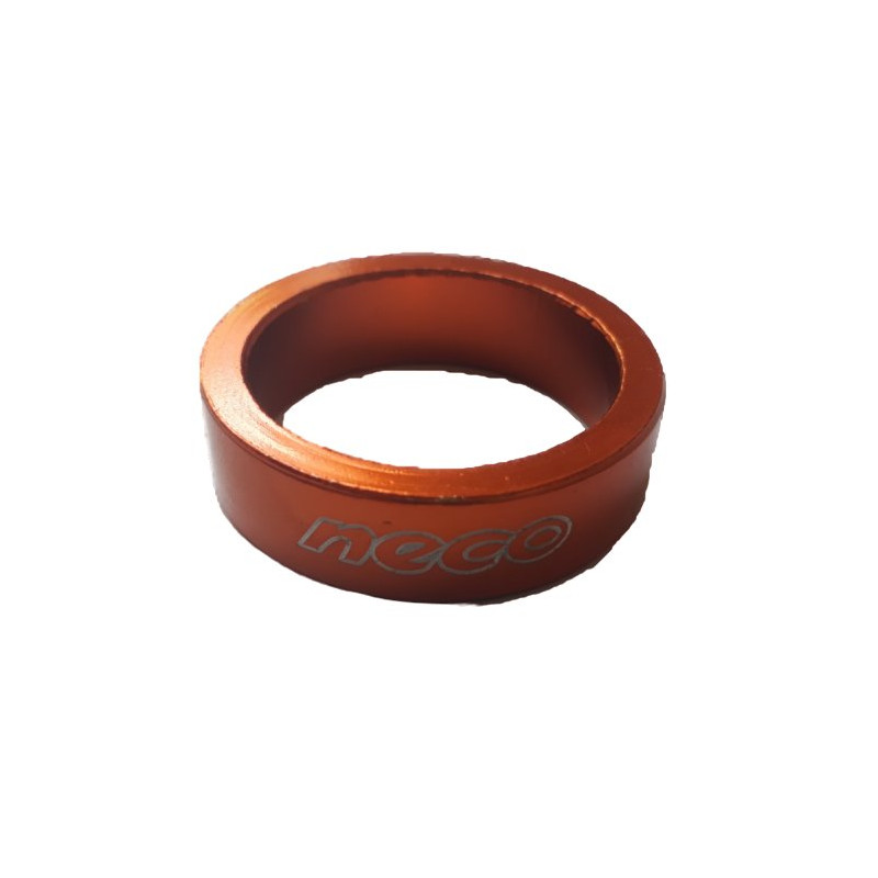 Entretoise velo NECO aluminium jeu de direction 1"1/8 10 mm orange