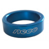 Entretoise velo NECO aluminium jeu de direction 1"1/8 10 mm bleu
