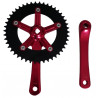 Single speed crankset 165 mm 46 teeth, red