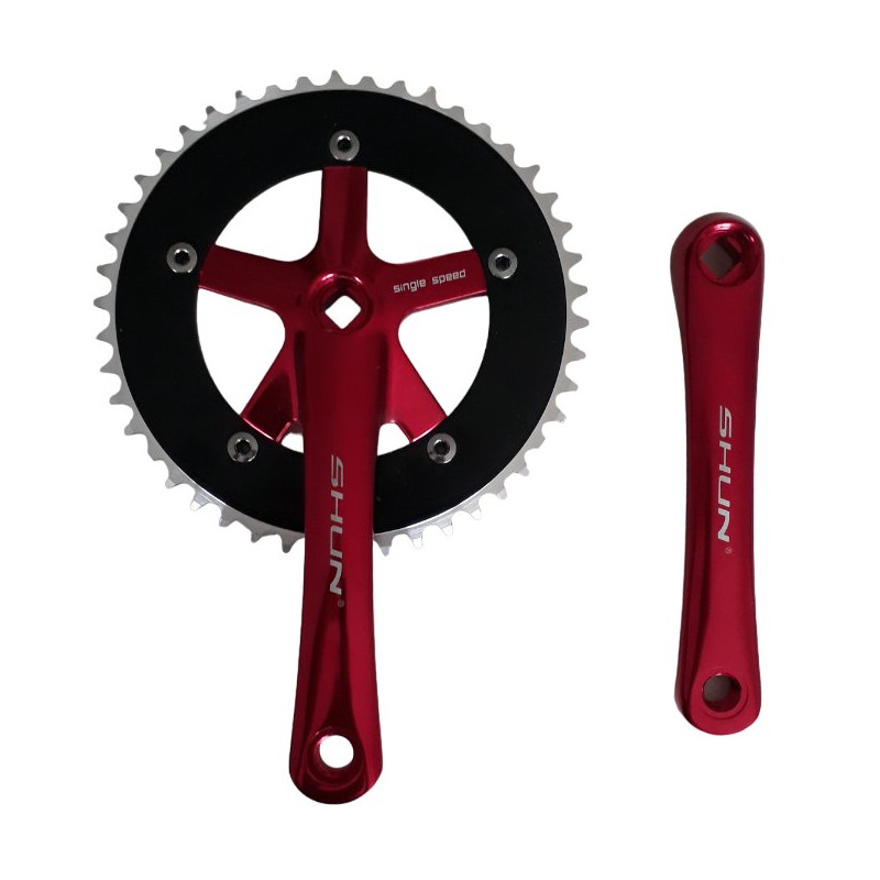 Single speed crankset 165 mm 46 teeth