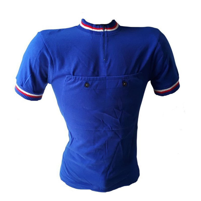 Vintage cycling jersey blue, white, red