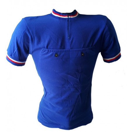 Vintage cycling jersey blue, white, red