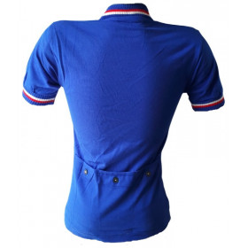 Vintage cycling jersey blue, white, red for road bike