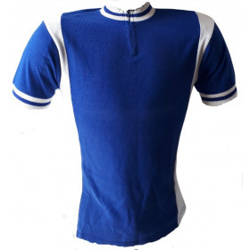 Maillot cycliste vintage bleu et blanc
