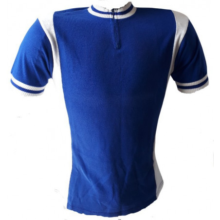 Vintage cycling jersey blue and white