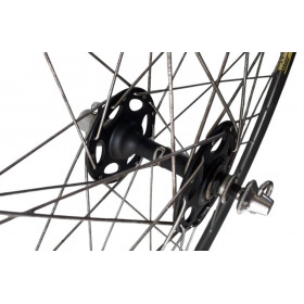 Roue velo course vintage Wolber moyeu grandes flasques Dura ace
