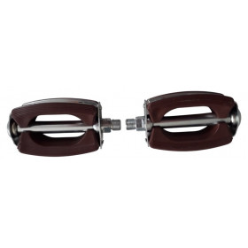 Brown city bike pedals
