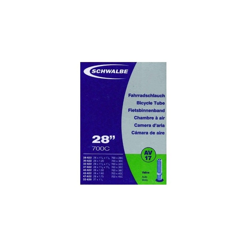 Air tube Schwalbe 700x28C/45C schrader AV17 Air tube Schwalbe 700x28C/45C schrader AV17