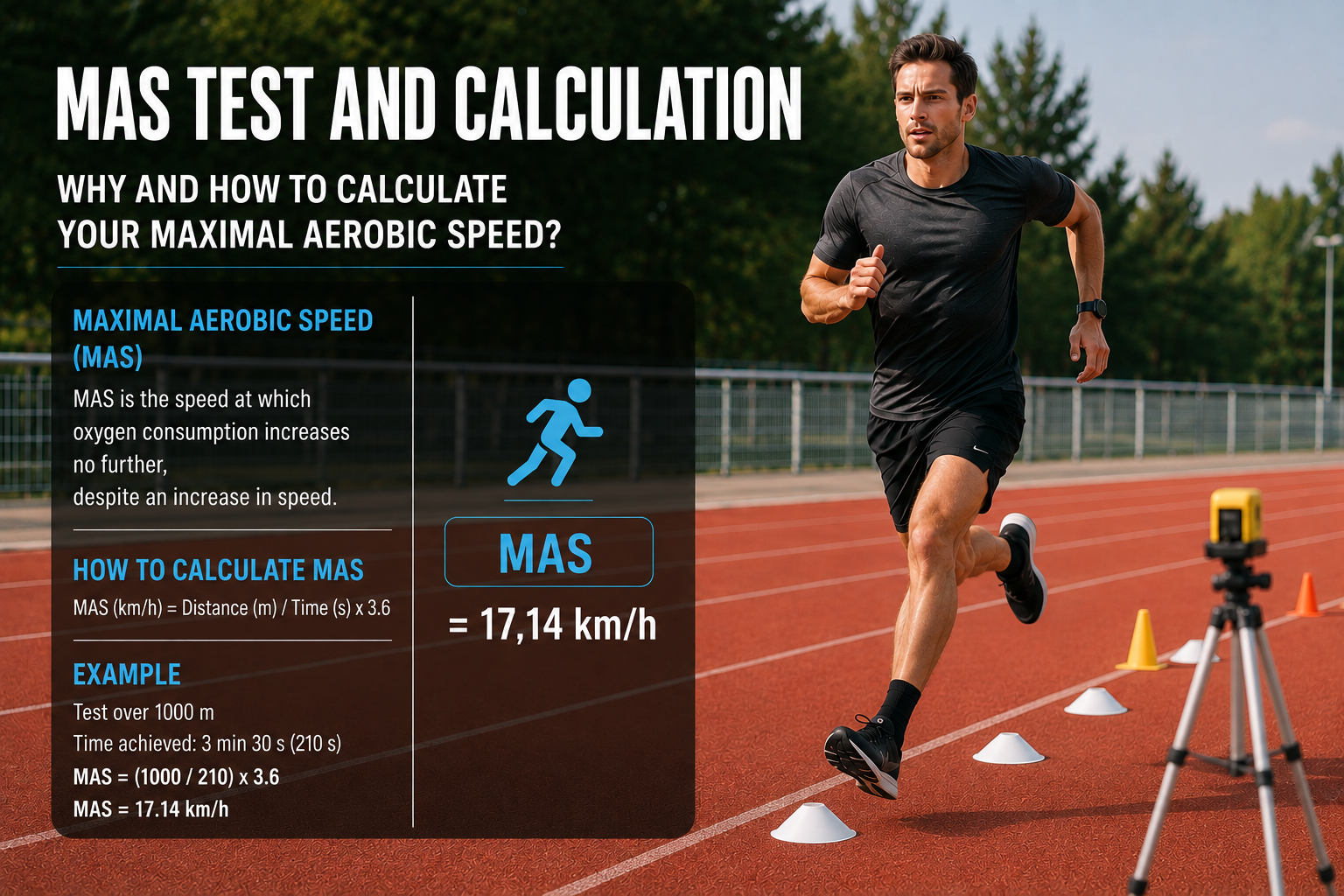 MAS test and calculation runner track athletics