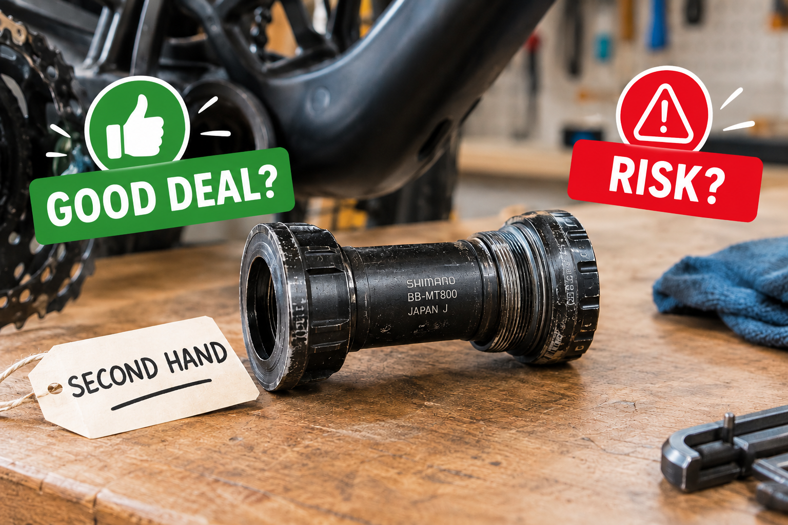Checked second-hand road bike bottom bracket SL Sport Equipments
