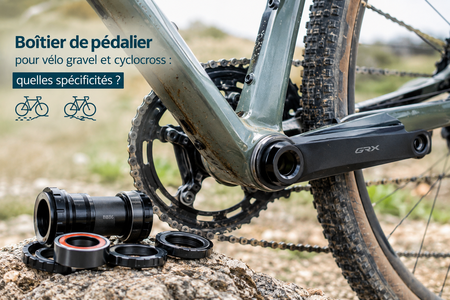 Boitier de pédalier vélo gravel cyclocross