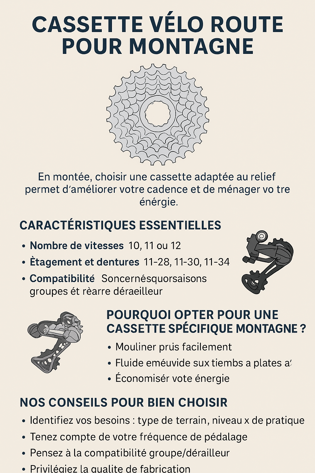 cassette velo route montagne
