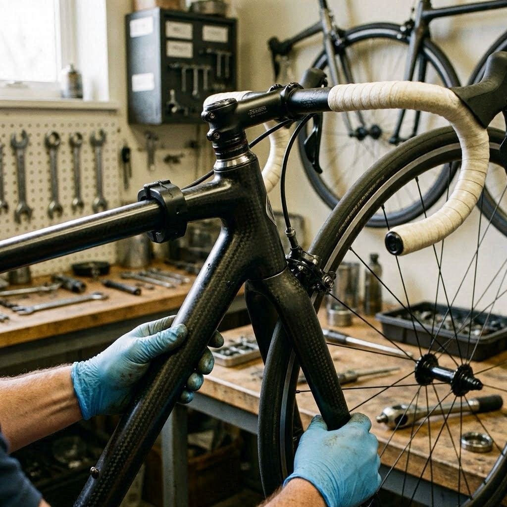 Démontage fourche vélo route