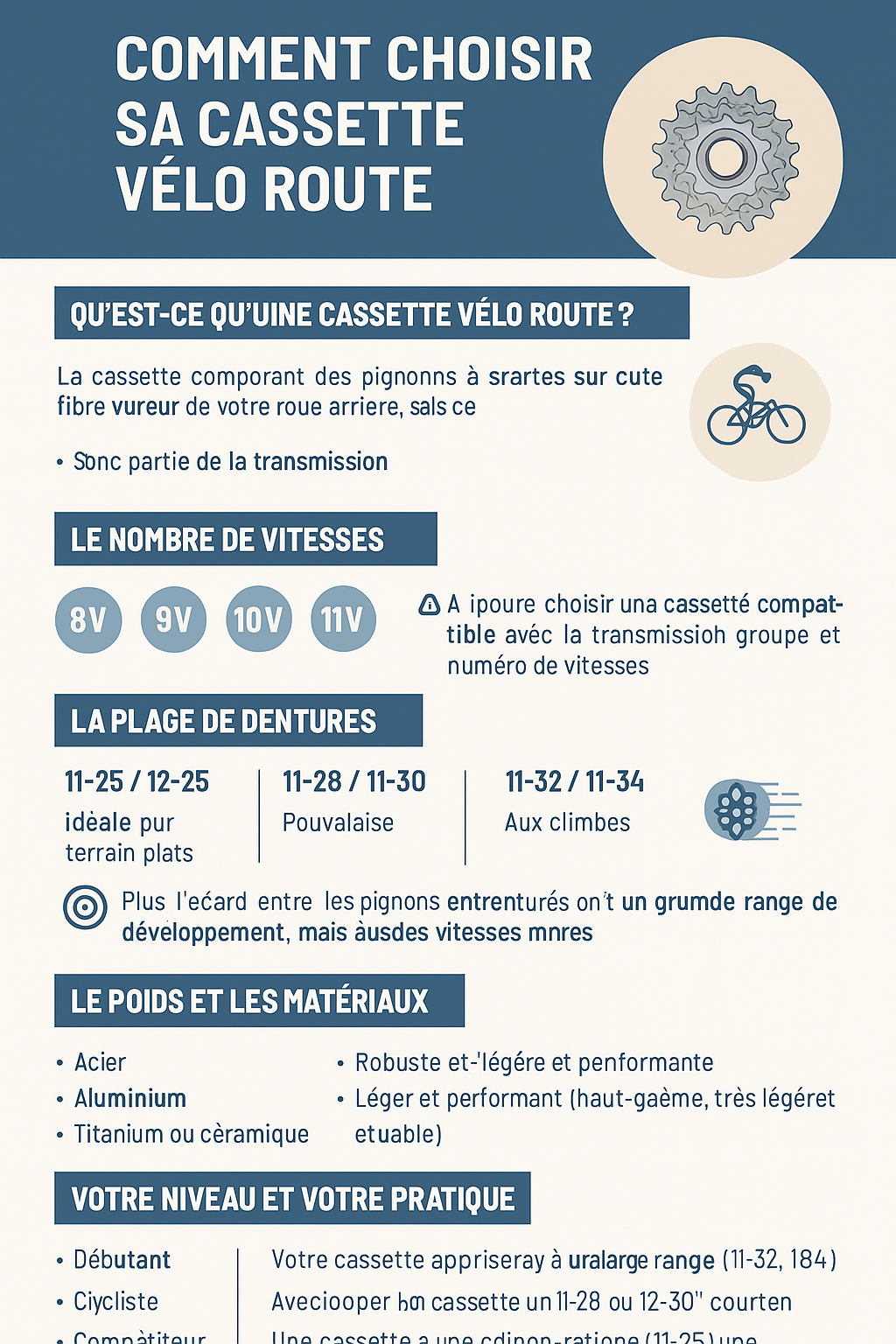 comment choisir sa cassette velo route
