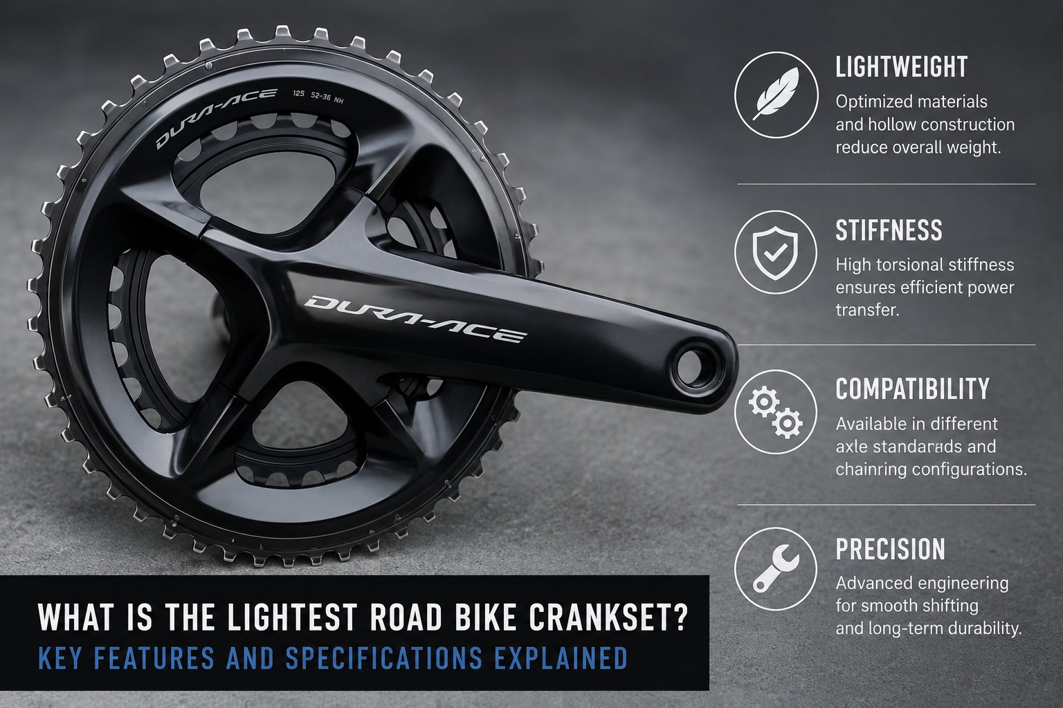 Lightest road bike crankset compared on a scale
