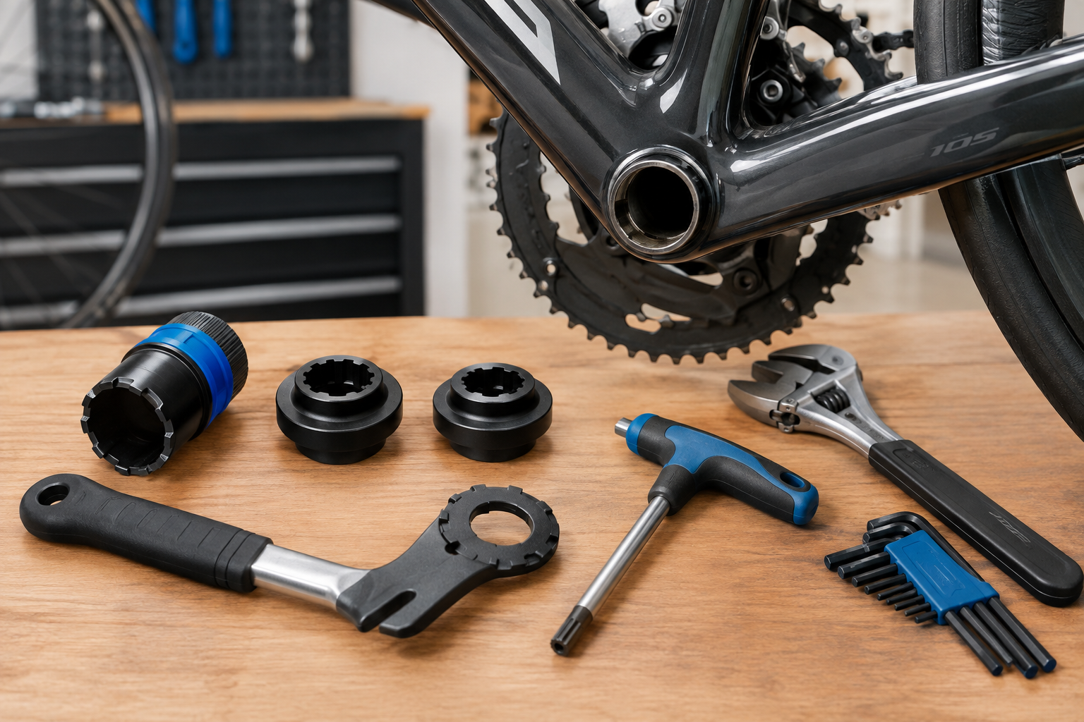 Outils pour démonter un boitier de pédalier vélo route