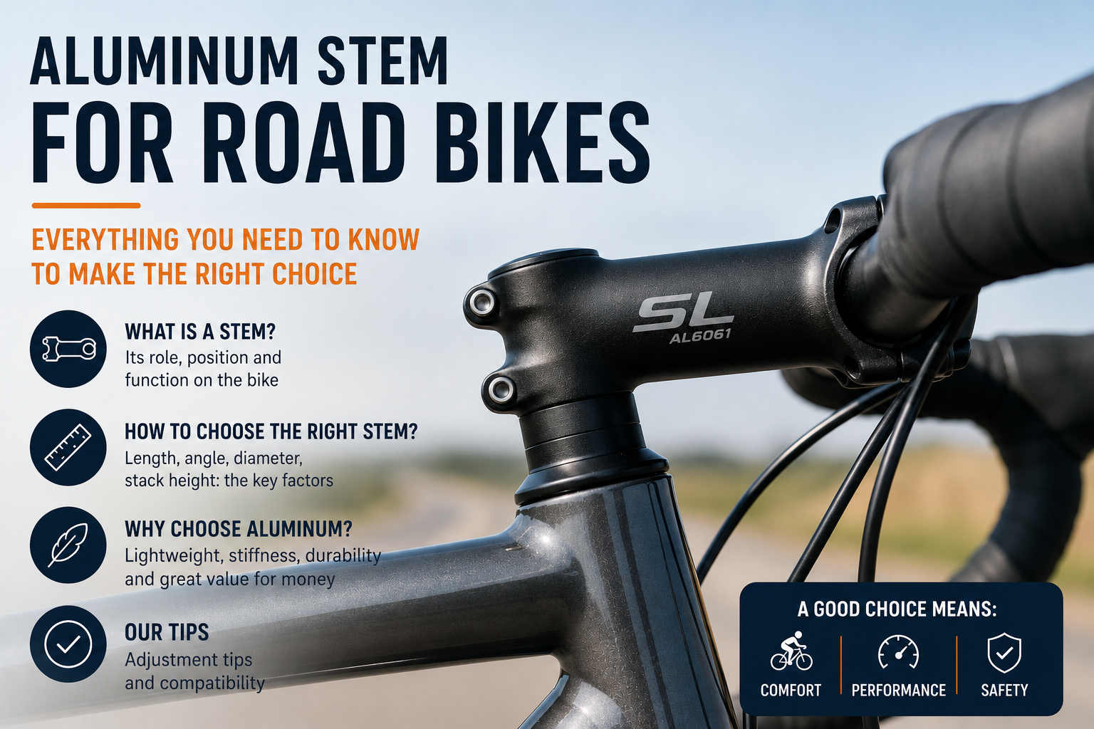 Aluminium stem for road bike