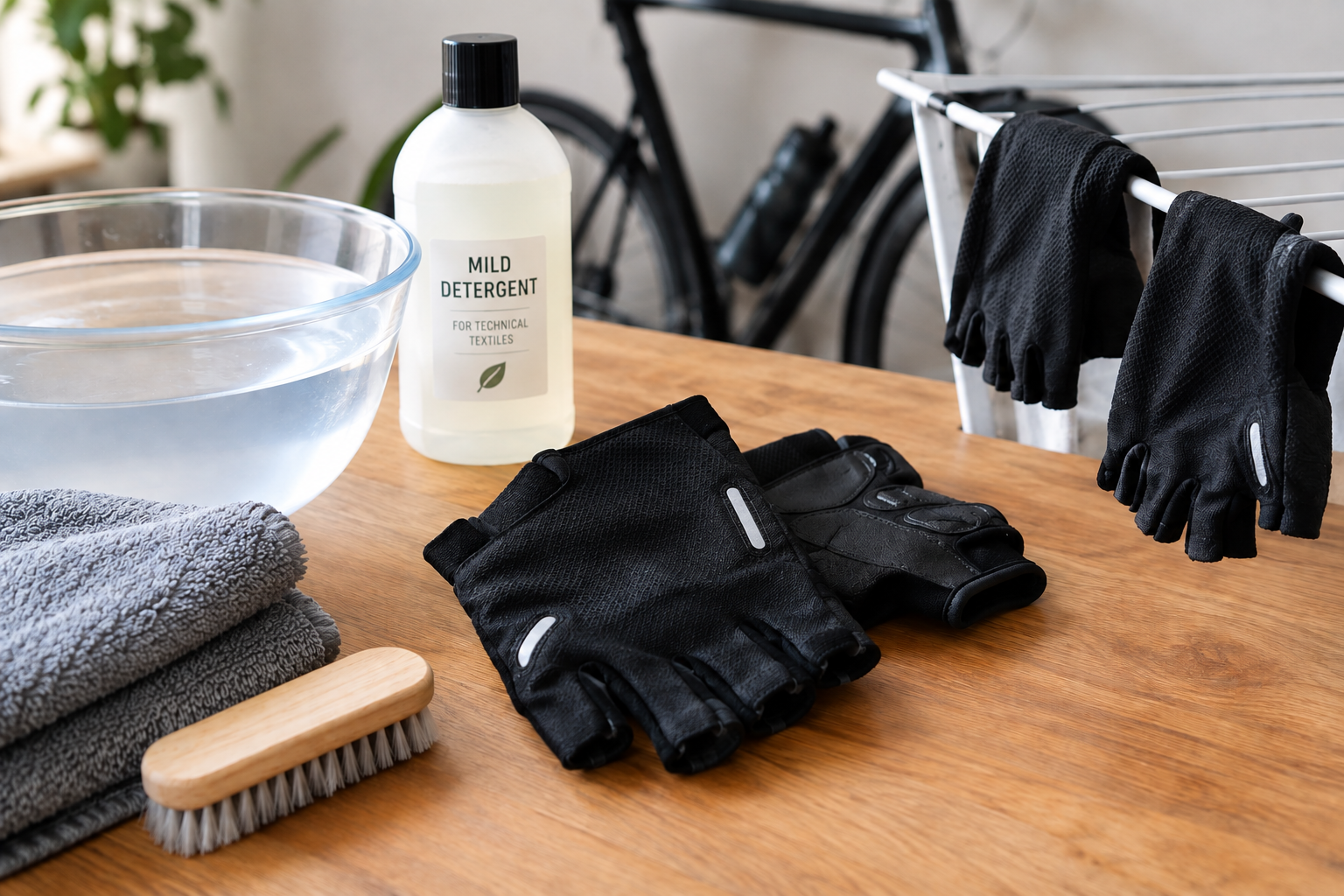 Caring for and washing cycling gloves