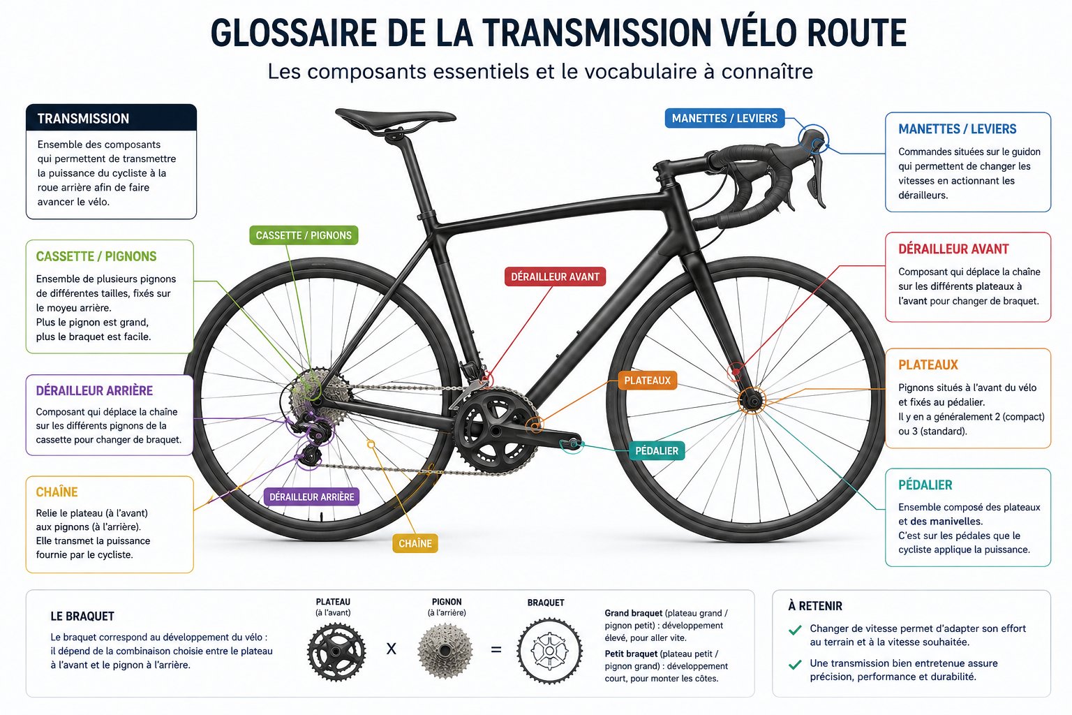 Transmission vélo route